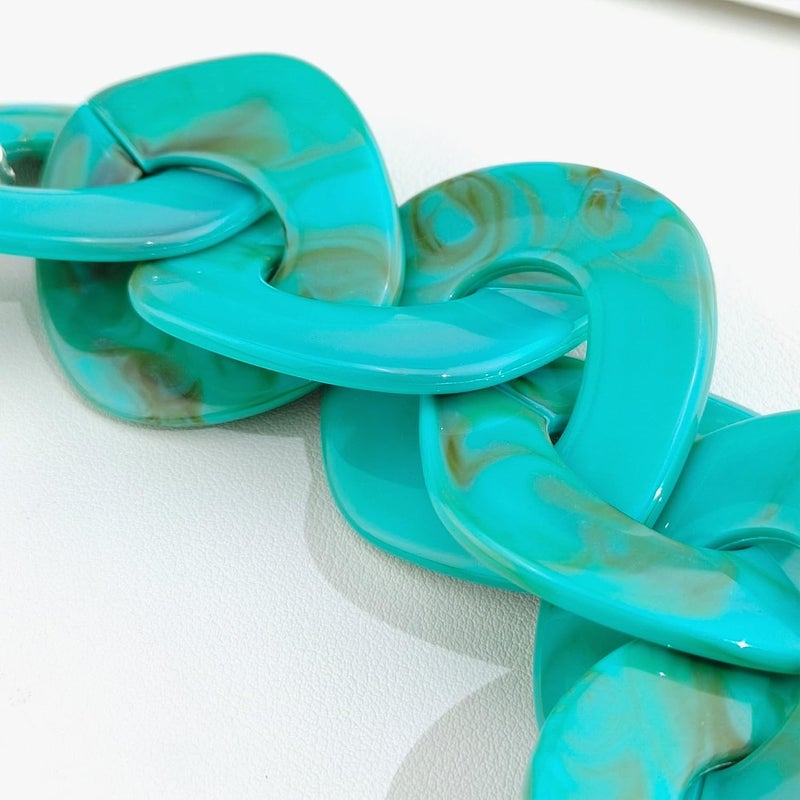 Bocar قلادة تشوكر كوبية سميكة من الأكريليك للبيان - قلادة برباط موضة للنساء (NK-10666) - Image 4